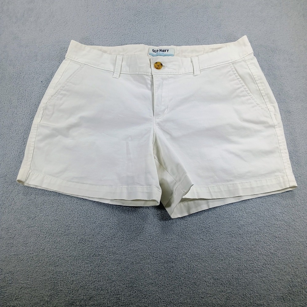 Old Navy Womens Everyday Chino Shorts White Size 6 Mid-Rise Casual